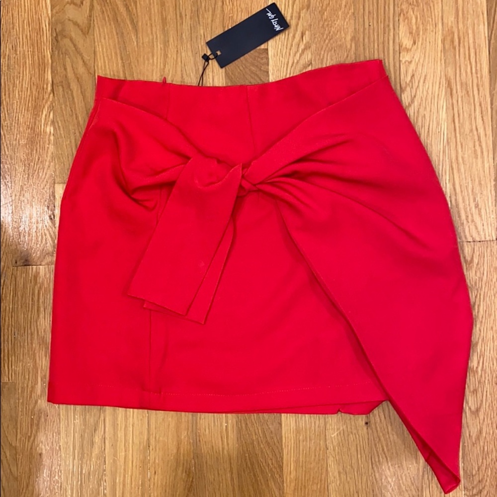 Red mini skirt
